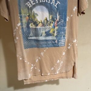 Tan Graphic T-Shirt with Betrayal Print